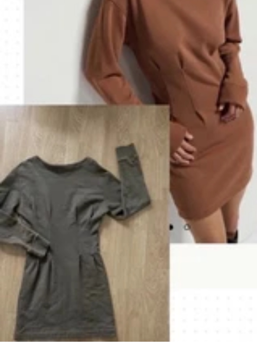 Nation Los Angeles Ronni Sweatshirt Dress S Mini Pullover Boat Neck Olive Green